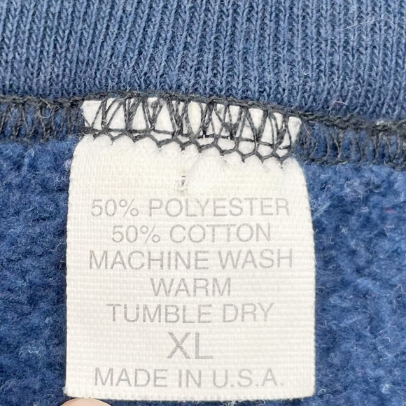 Vintage 90s 1995 Total Brat See If I Care Sweatshirt Navy Blue Crewneck Size XL - Picture 5 of 9